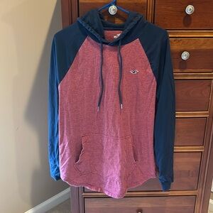 Hollister California hooded t-shirt, size medium, garnet w/ navy blue Hoodie